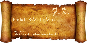 Faddi Kálmán névjegykártya