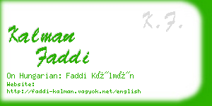 kalman faddi business card